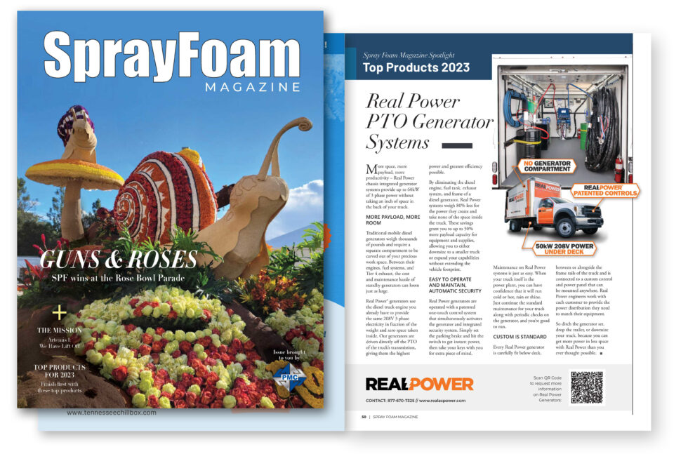 Real Power a Spray Foam Magazine Top Product of 2023REAL POWER